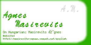 agnes masirevits business card